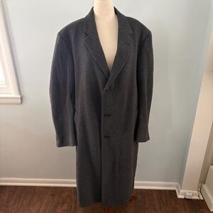 London Fog Wool Houndstooth Gray Long Pea Coat